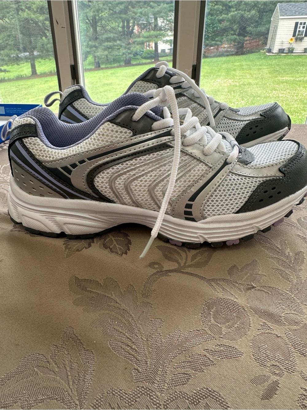 Prospirit White and Gray and purple Women's Running Sneakers